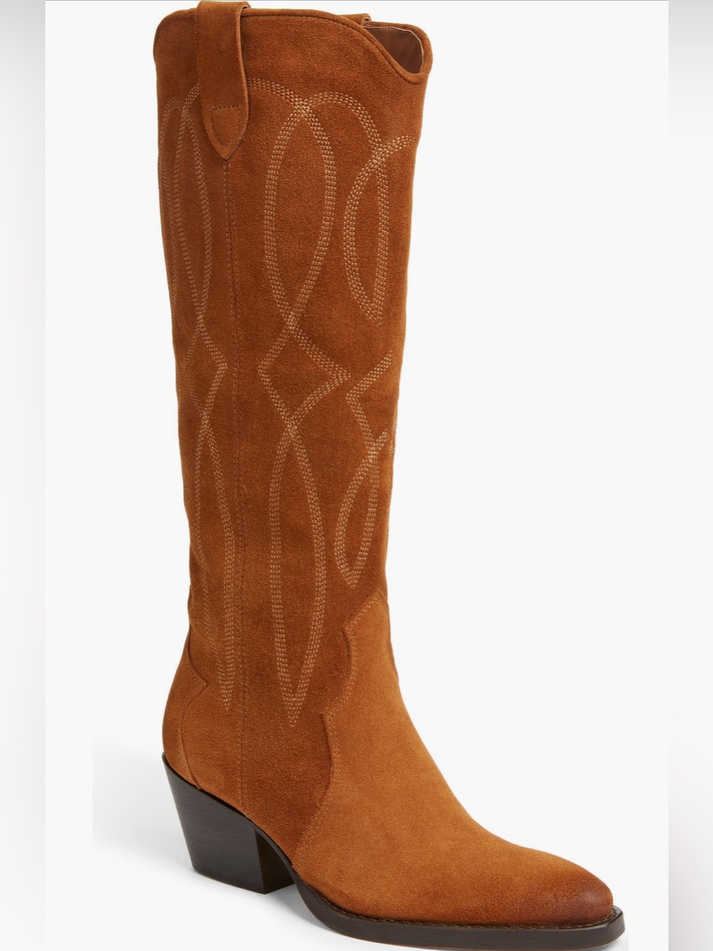 Dolce Vita Black Leather Knee-High Western Boot